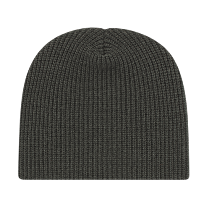 Custom Ribbed Knit Beanie - Dark Heather