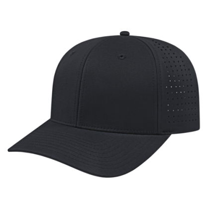 Custom Flexfit 110 Perforated Performance Snap Back Cap - Black
