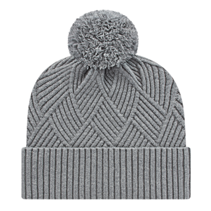 Custom Premium Diagonal Weave Knit Cap with Cuff - Heather