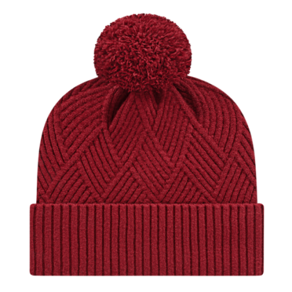 Custom Premium Diagonal Weave Knit Cap with Cuff - Merlot