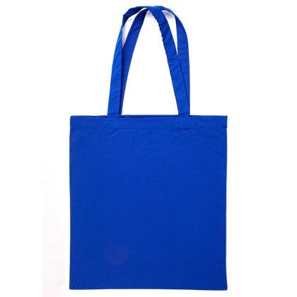 Custom Calico Cotton Tote Bag - 140gsm 15"W x16"H - Blue