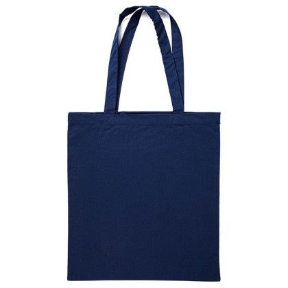 Custom Calico Cotton Tote Bag - 140gsm 15"W x16"H - Navy