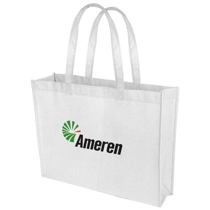 Custom 16"Wx12"H Eco-friendly 80gsm Non-woven Tote - White