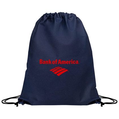 Custom Eco-Friendly 80GSM Non-Woven Drawstring Backpack - Navy