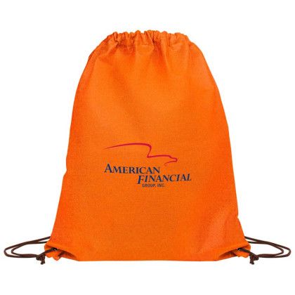 Custom Eco-Friendly 80GSM Non-Woven Drawstring Backpack - Orange (Upgrade Fee for Multicolor Imprint)