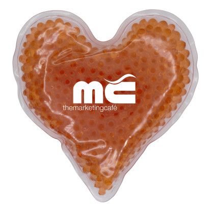 Custom Heart Gel Bead Hot/cold Pack - Orange