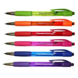 Custom Mardi Gras Grip Pen with Blue Ink - Colors