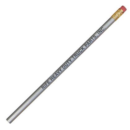 Custom Round Pioneer Pencil - Metallic Silver