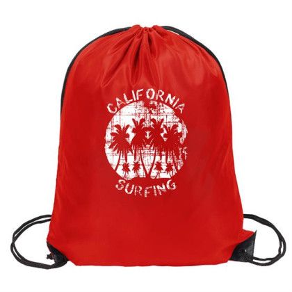 Custom 210D Drawstring Backpack - Red