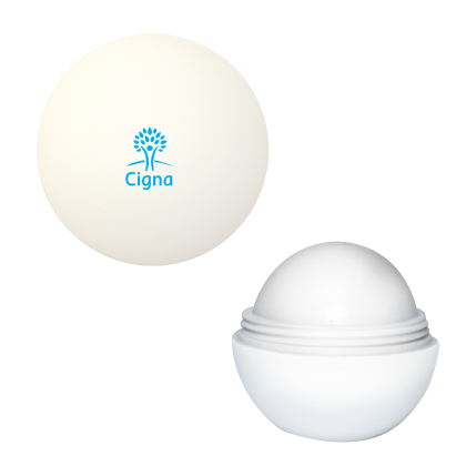 Custom Round Lip Balm - White