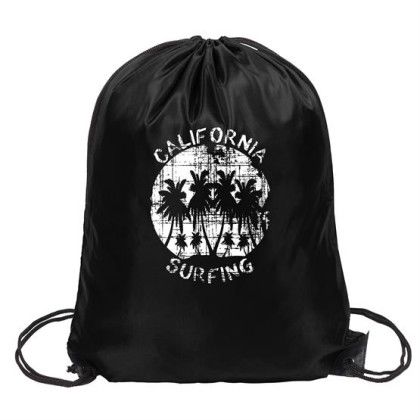 Custom 210D Drawstring Backpack - Black