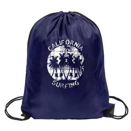 Custom 210D Drawstring Backpack - Navy