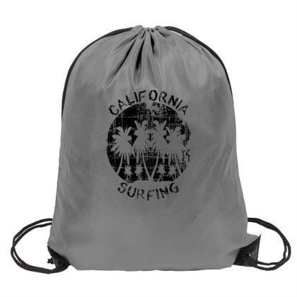 Custom 210D Drawstring Backpack - Gray
