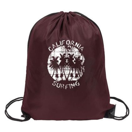 Custom 210D Drawstring Backpack - Maroon