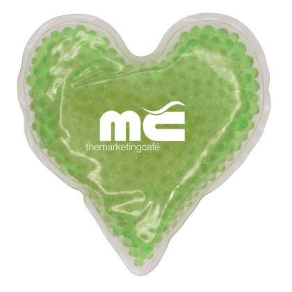 Custom Heart Gel Bead Hot/cold Pack - Lime Green