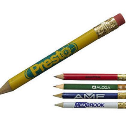 Custom Round Golf Pencil with Erasers