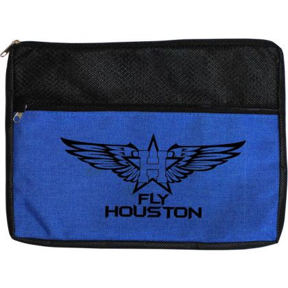 Custom Double Zipper Accessory Bag - Blue