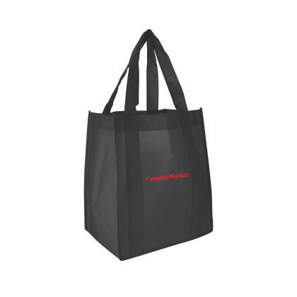 Custom Shopping Tote 13"W x 15"H with a 10" Gusset - Black