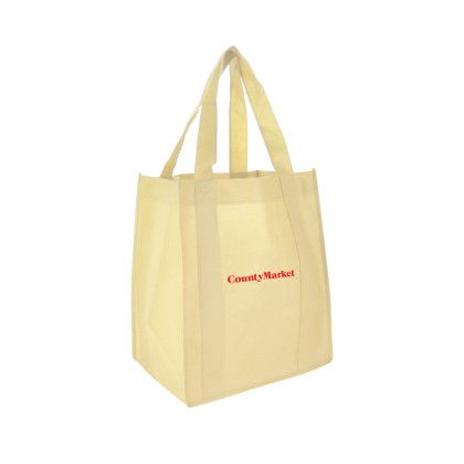 Custom Shopping Tote 13"W x 15"H with a 10" Gusset - Cream