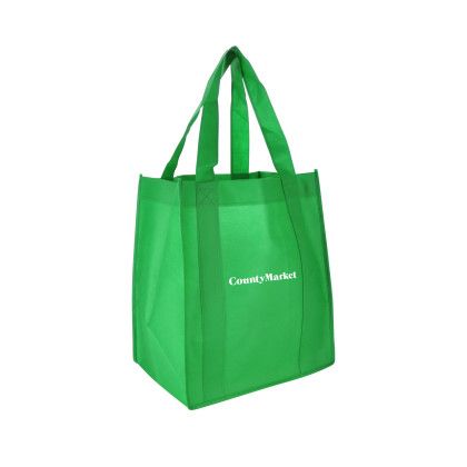 Custom Shopping Tote 13"W x 15"H with a 10" Gusset - Green