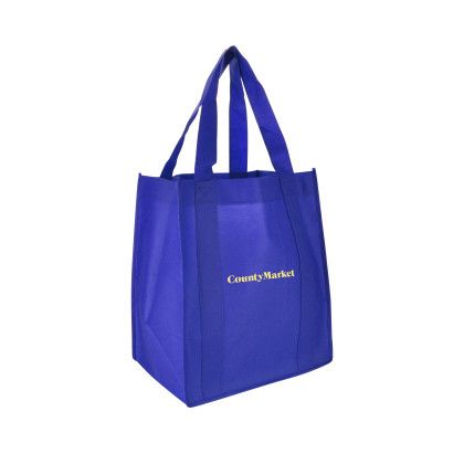 Custom Shopping Tote 13"W x 15"H with a 10" Gusset - Royal Blue