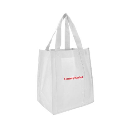 Custom Shopping Tote 13"W x 15"H with a 10" Gusset - White