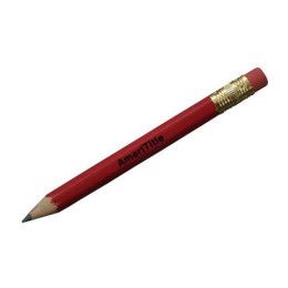 Custom Hex Golf Pencils with Erasers - Red