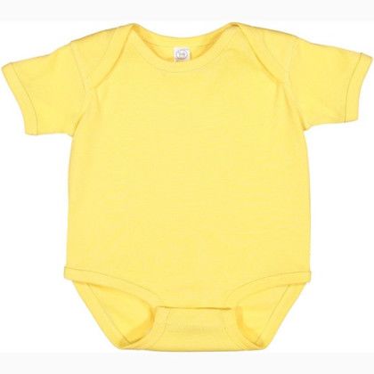 Custom Rabbit Skins Infant Baby Rib Bodysuit - Butter