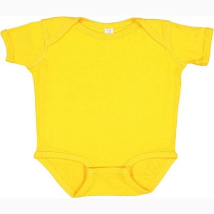 Custom Rabbit Skins Infant Baby Rib Bodysuit - Gold