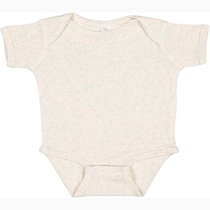 Custom Rabbit Skins Infant Baby Rib Bodysuit - Natural Heather