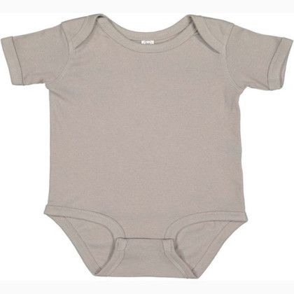 Custom Rabbit Skins Infant Baby Rib Bodysuit - Titanium