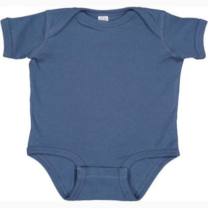 Custom Rabbit Skins Infant Baby Rib Bodysuit - Indigo