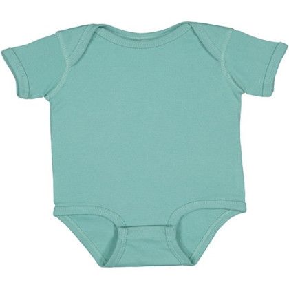 Custom Rabbit Skins Infant Baby Rib Bodysuit - Saltwater