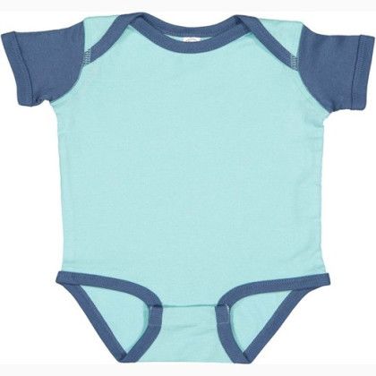 Custom Rabbit Skins Infant Baby Rib Bodysuit - Chill/Indigo