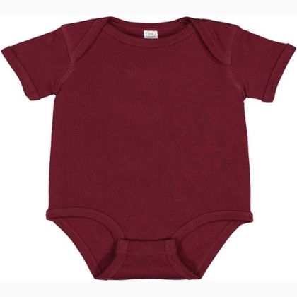 Custom Rabbit Skins Infant Baby Rib Bodysuit - Maroon