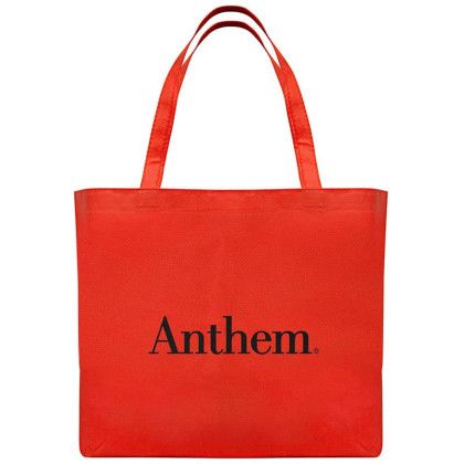 Custom 20"Wx13"H Eco-Friendly 80GSM Non-Woven Tote - Red