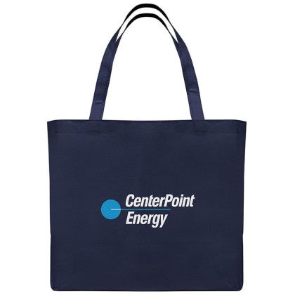 Custom 20"Wx13"H Eco-Friendly 80GSM Non-Woven Tote - Navy