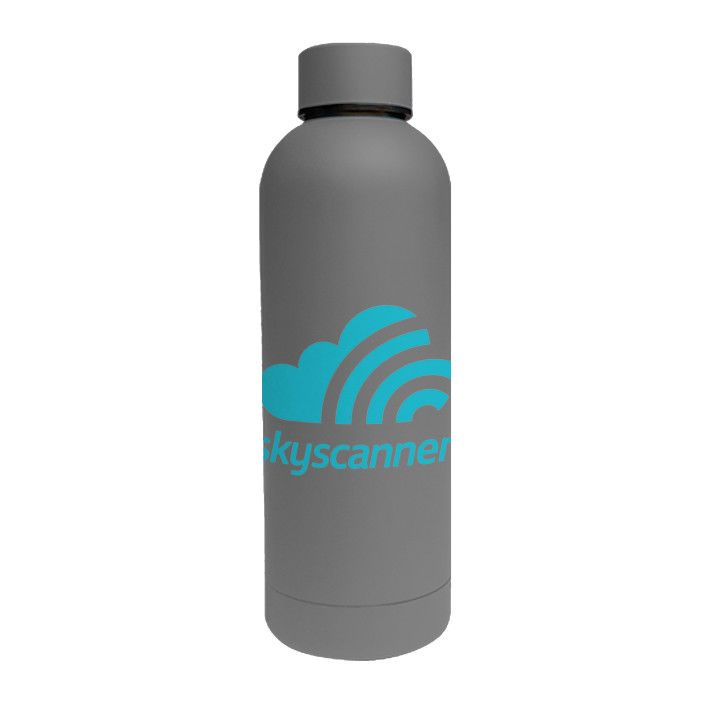 Custom 17 Oz Double Wall Stainless Steel Bottle With a Rubberized Finish