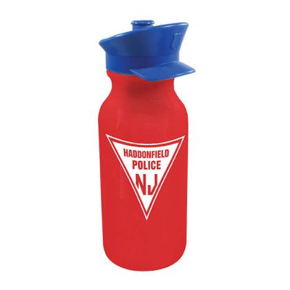 Custom 20 oz. Value Cycle Bottle with Police Hat Push 'n Pull Cap - Red