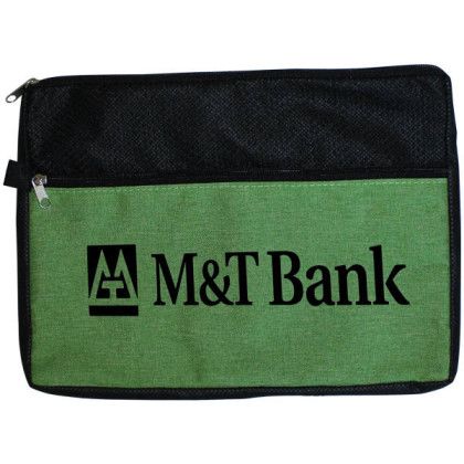 Custom Double Zipper Accessory Bag - Green