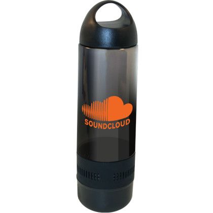 Custom 17 oz. Bluetooth Speaker Sport Bottle - Black
