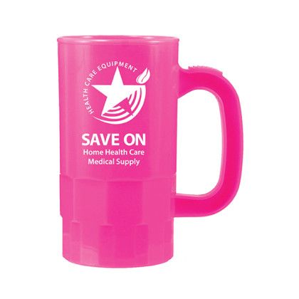 Custom 14 oz. Beer Stein - Neon Pink