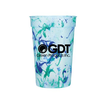 Custom 17 oz. Confetti Stadium Cup - Blue/Green