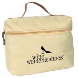 Beige Cosmo Polyester Cosmetic Bag Custom Logo