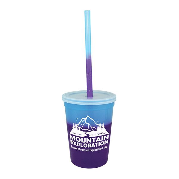 Custom Mood 12 oz. Stadium Cup/Straw/Lid Set