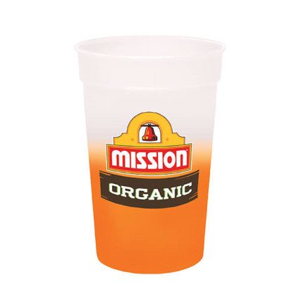 Custom Full Color Mood 17 oz. Stadium Cup - Frosted/Orange