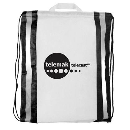 Custom NW Reflective Drawstring Backpack - White