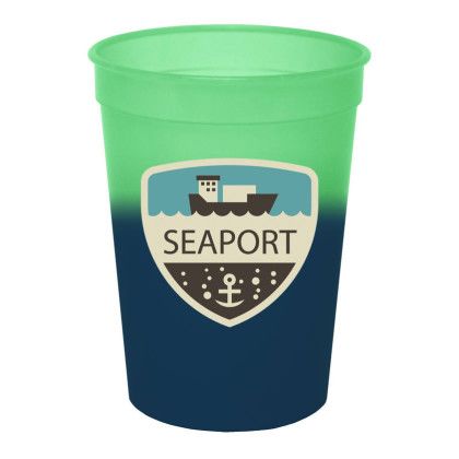 Custom Full Color Mood 12 oz. Stadium Cup - Green to Blue