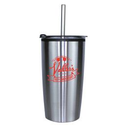 Custom Full Color 20 oz. Niagara Tumbler with Stainless Straw/Flip Top Lid - Black