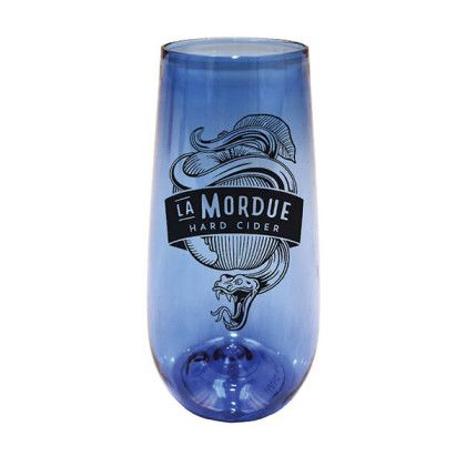 Custom 10 oz. Plastic Stemless Champagne Flute - Blue